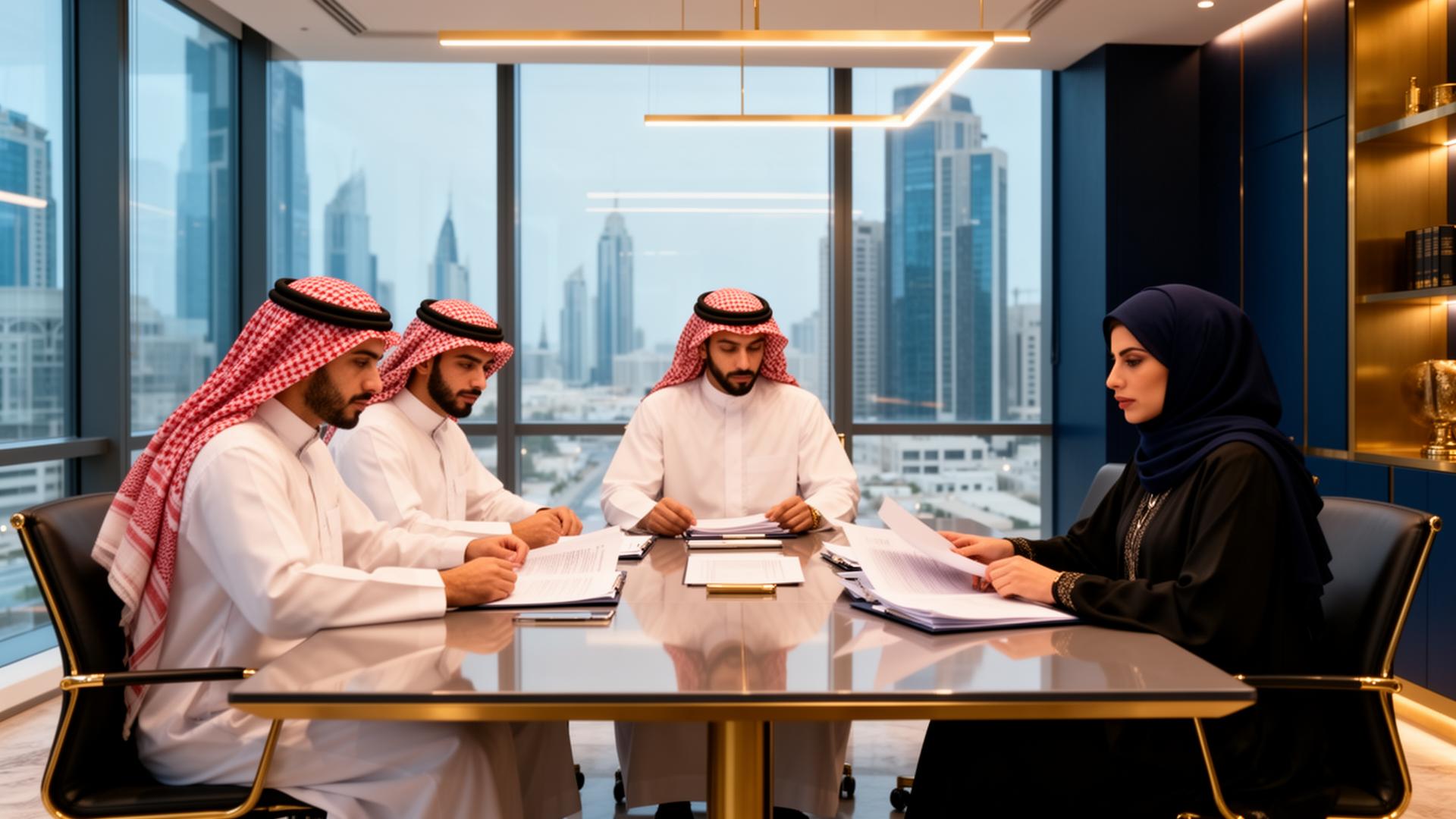 فريق محامي مكتب إنصاف خلال اجتماع قانوني
